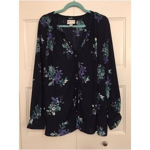 Sheer Floral Peasant Shaped Blouse